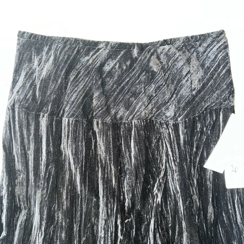 Karen Kane Womens M Wide Side Velvet Skirt Long USA Made Elastic Waist - Picture 3 of 9